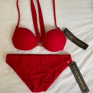 Lauren -  Pageant Competition Red Swimsuit Set Vizcaya Swimwear